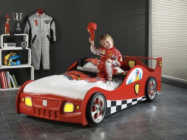 Sporty Red Car Bedroom