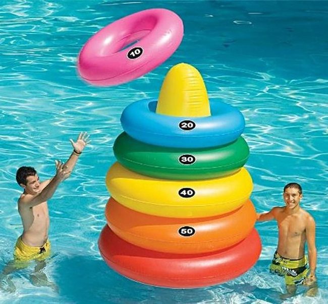 Colorful Rings Floating Water