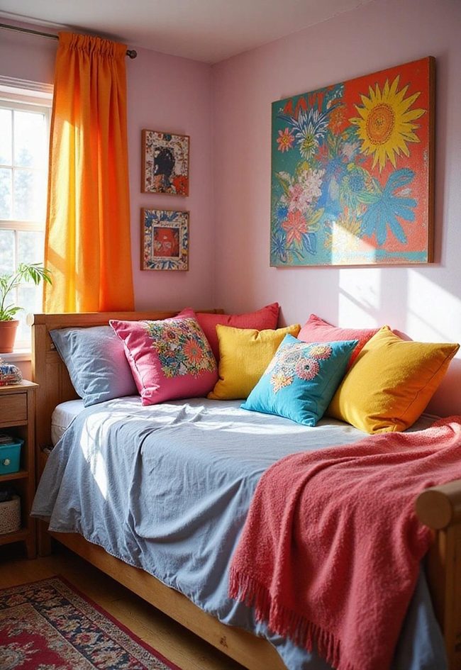 Colorful Accents Transform Dorm Energy