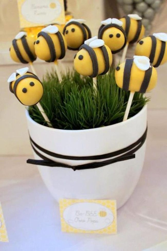 Yellow Bee Cake Pops Spring