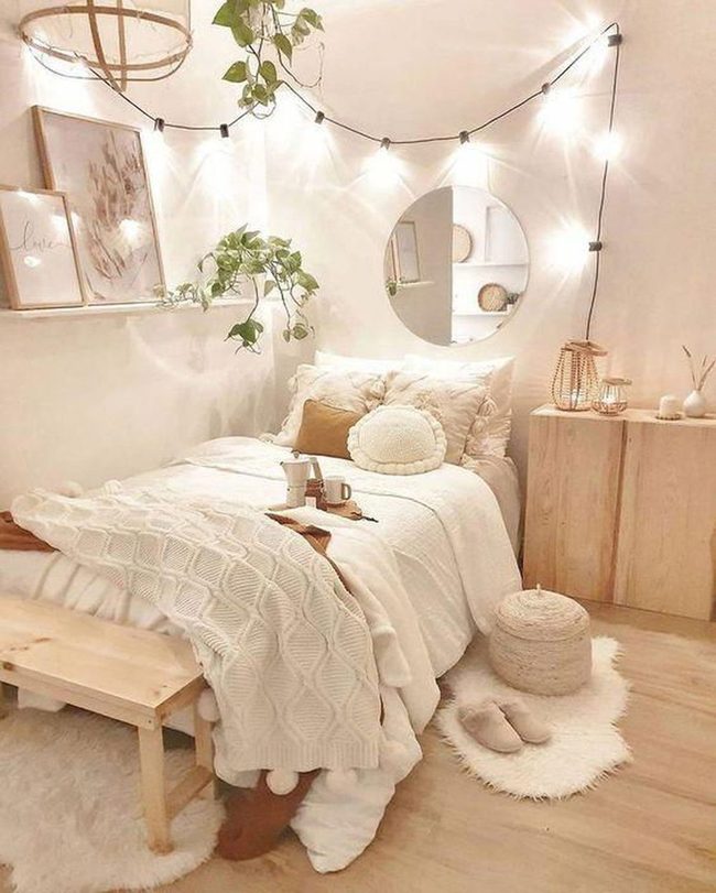 Layered Bedding Warm String Lights