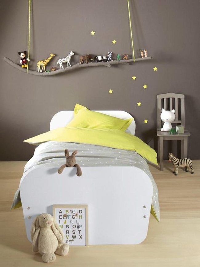 Yellow Stars & Wooden Branch Mobile