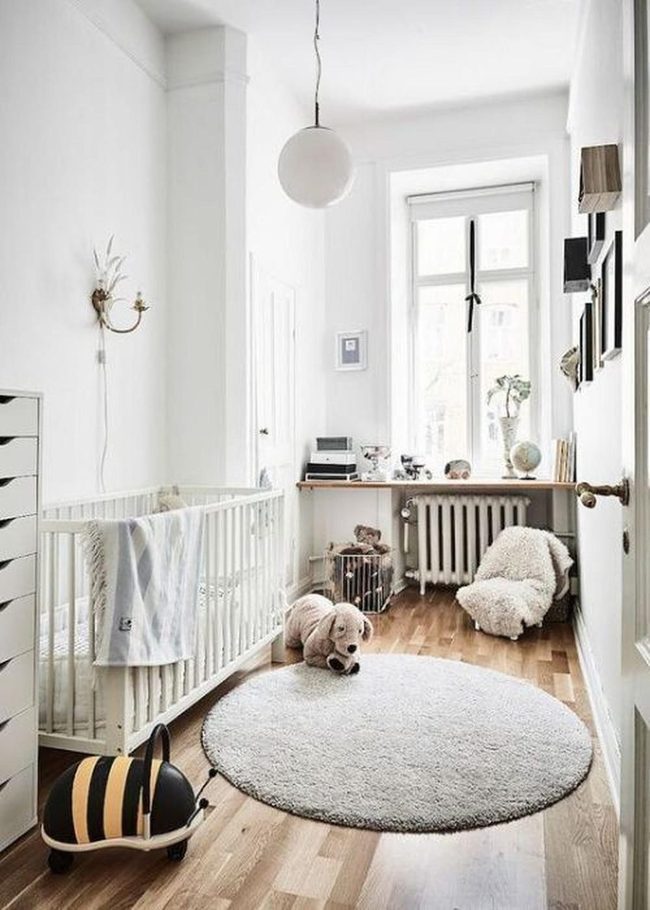 Sunlit Nursery With Wooden Warmth