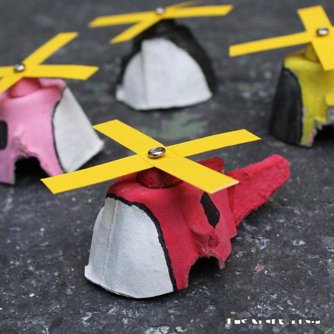 Yellow Propeller Cardboard Helicopters