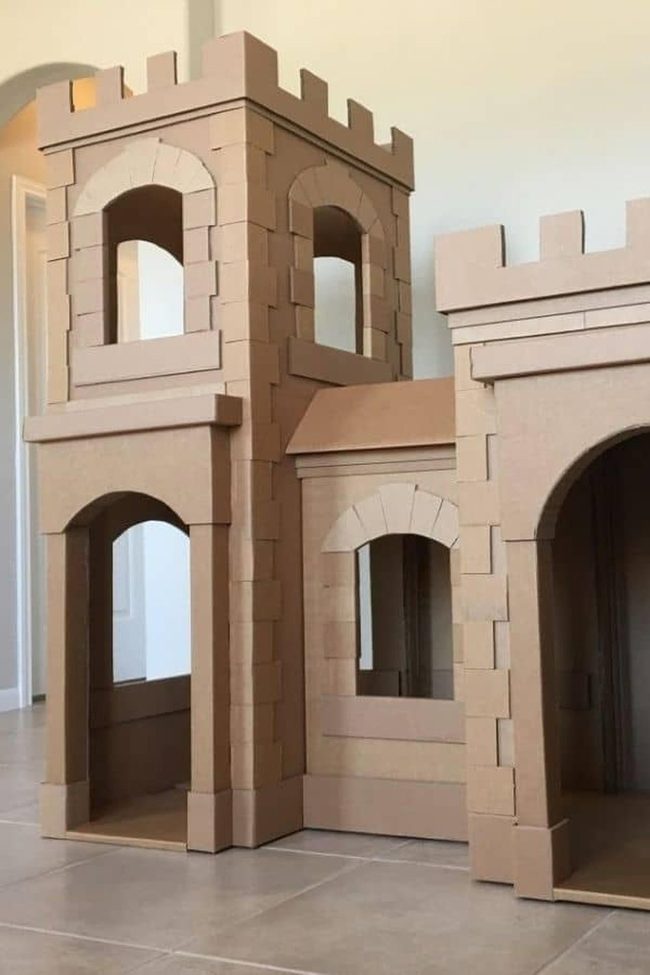 Cardboard Castle With Turrets And Towers