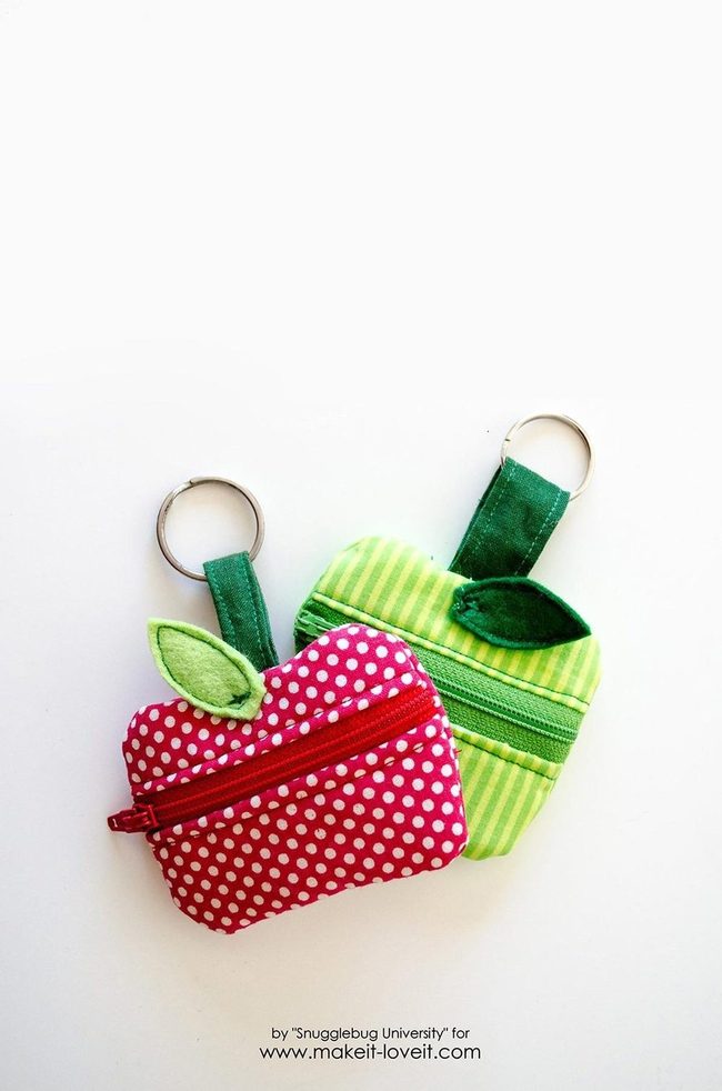 Red Apple Felt Pouches