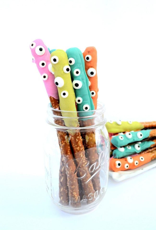 Googly-Eyed Candy Pretzel Monsters