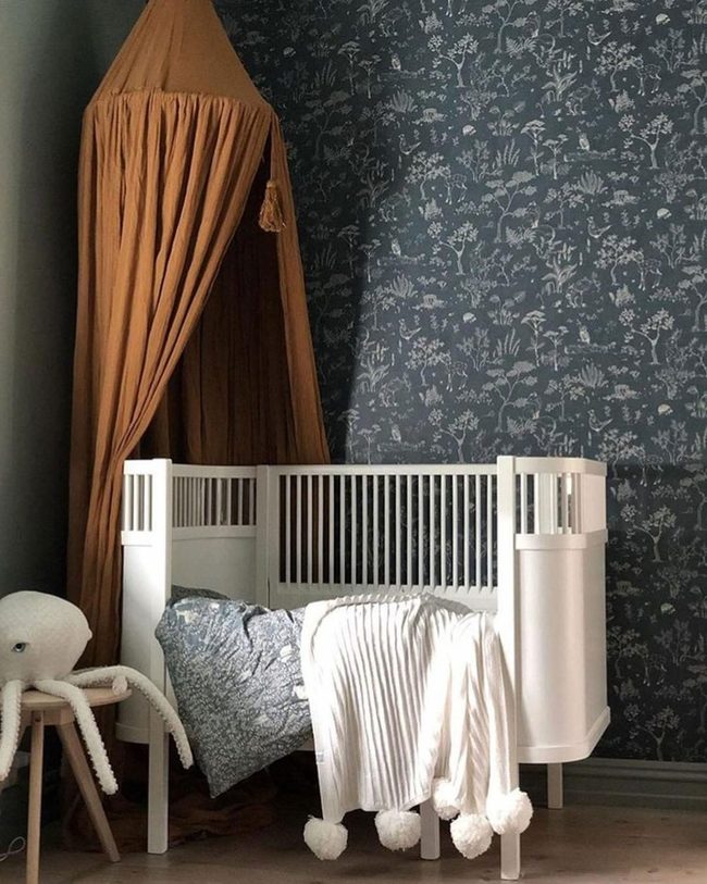 Dark Blue Floral Nursery