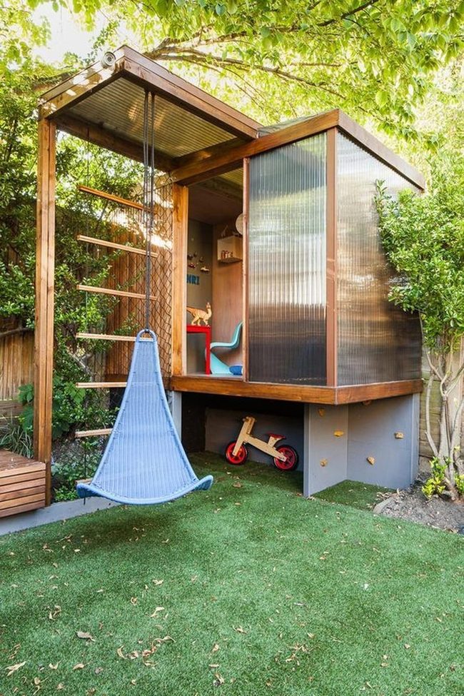Transparent Wooden Backyard Clubhouse