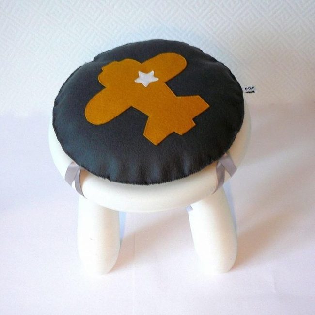 Orange Airplane Kids Stool