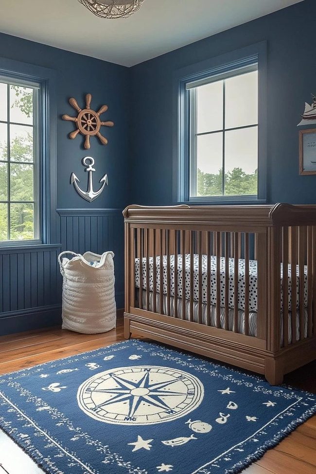Deep Blue Nautical Nursery