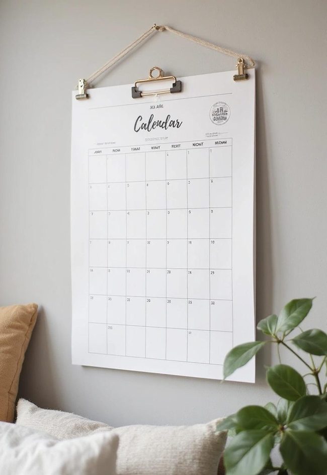 Wall Calendar Dorm Organization