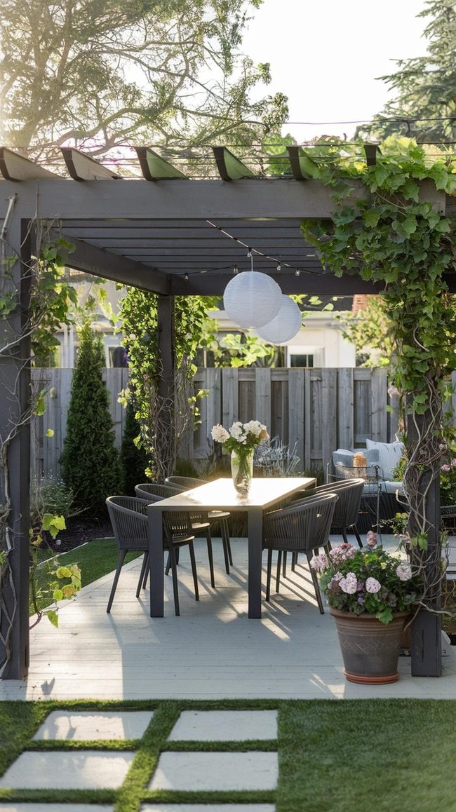 Pergola Dining with Climbing Vines