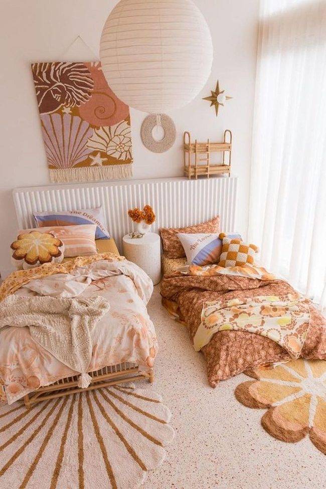 Sunlit Bedroom With Lanterns