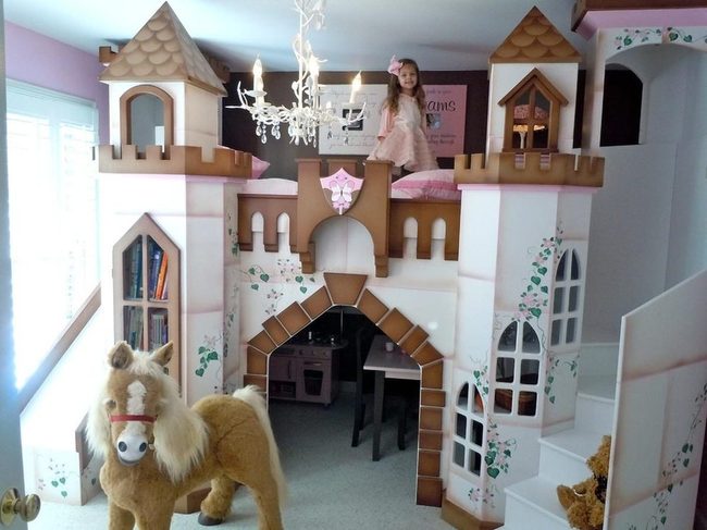 Pink Castle Walls With Storybook Nooks