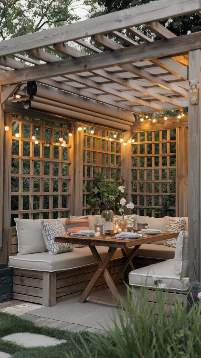 Retractable Canopy Dining Space