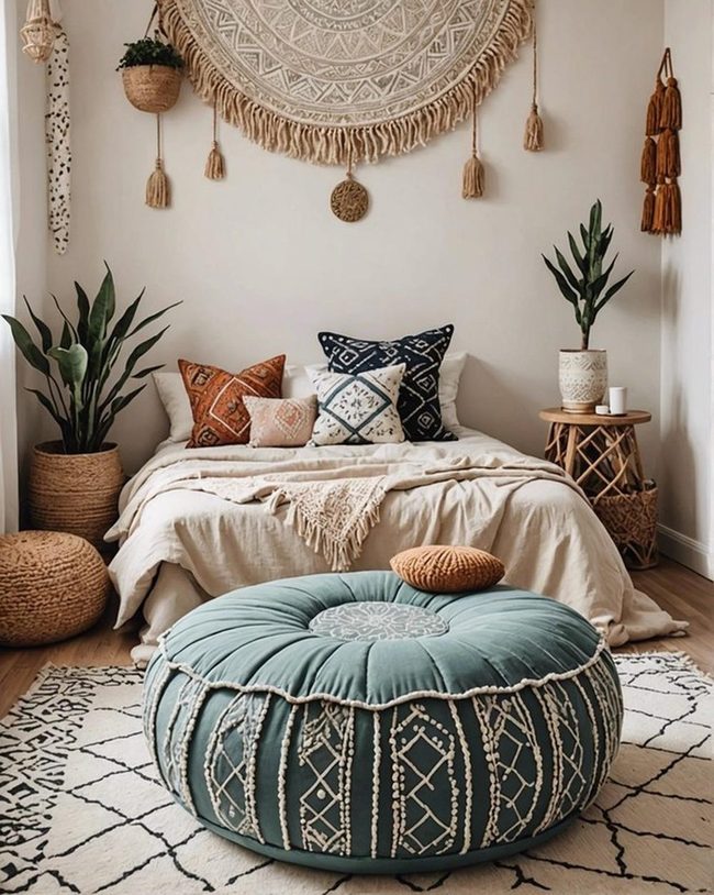 Moroccan Embroidered Floor Cushion