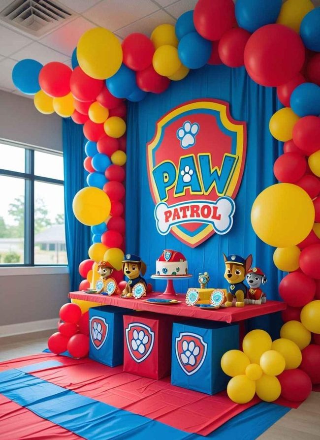 Red Blue Yellow Paw Patrol Party