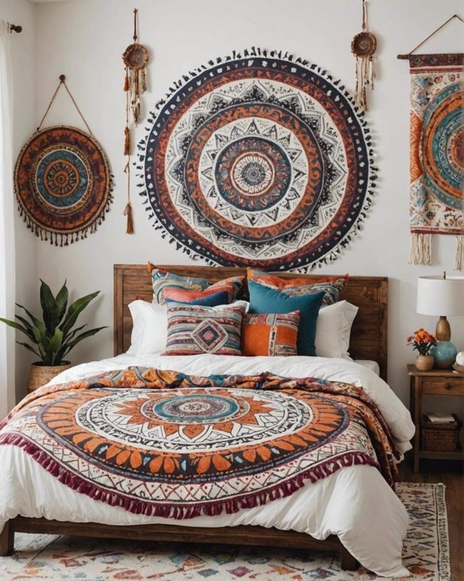 Custom Mandala Mural Bedroom