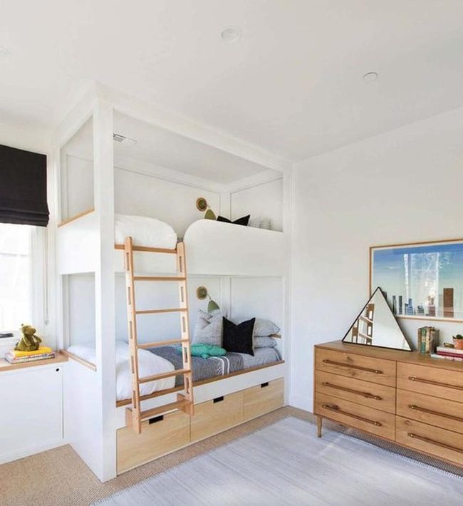 White Bunk Beds, Wood Details