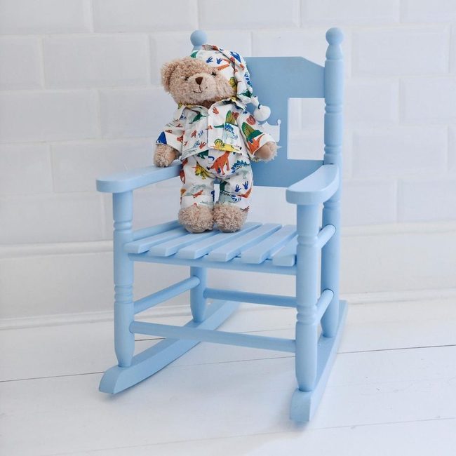 Soft Blue Wooden Childhood Chair