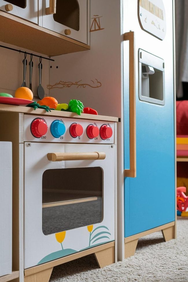 Wooden Play Cook Nook With Farmer'S Market Produce