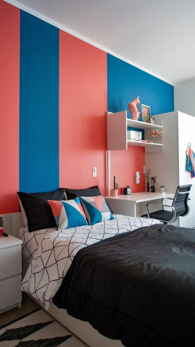 Cobalt Statement Wall Dorm Design