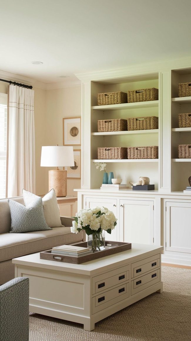 Floor-To-Ceiling Neutral Storage Solutions