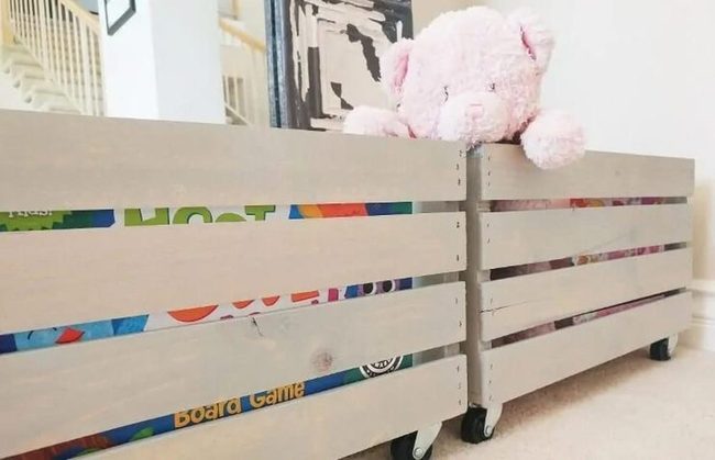Rolling Wooden Crate Storage