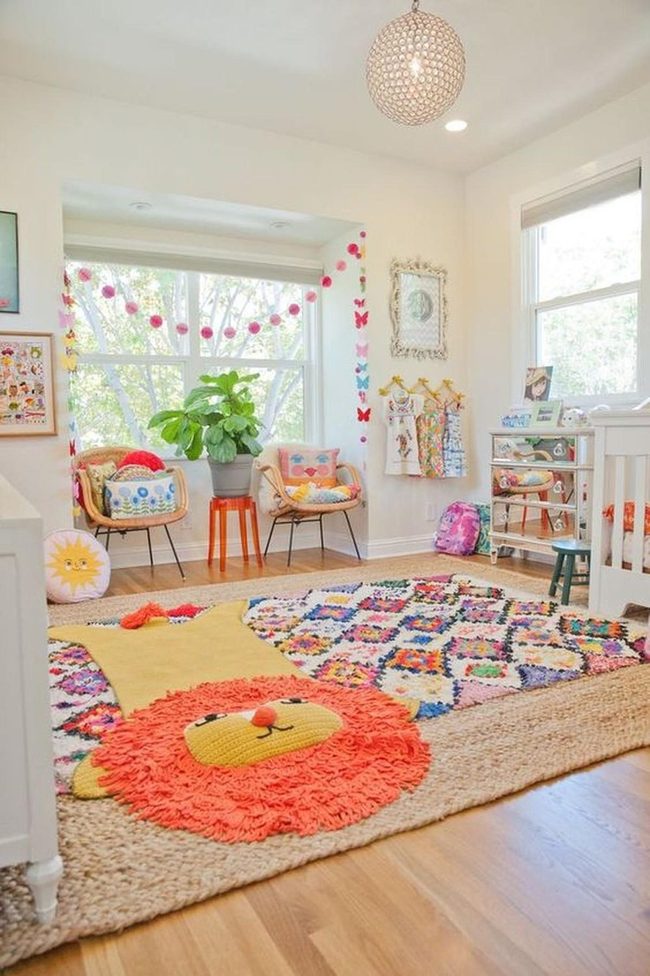 Orange Lion Rug Statement