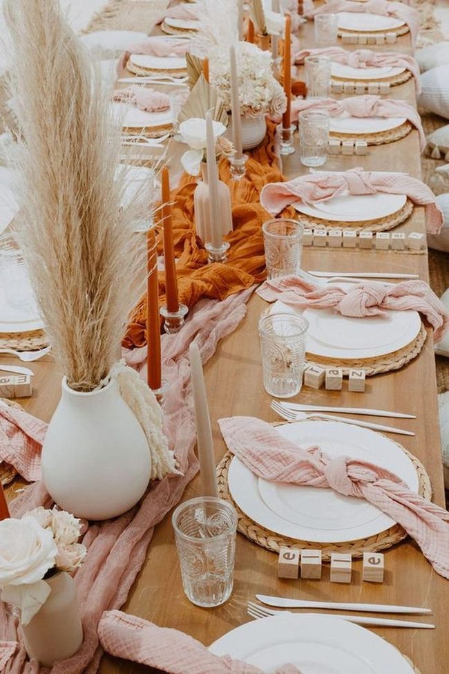 Candlelit Table With Orange Warmth
