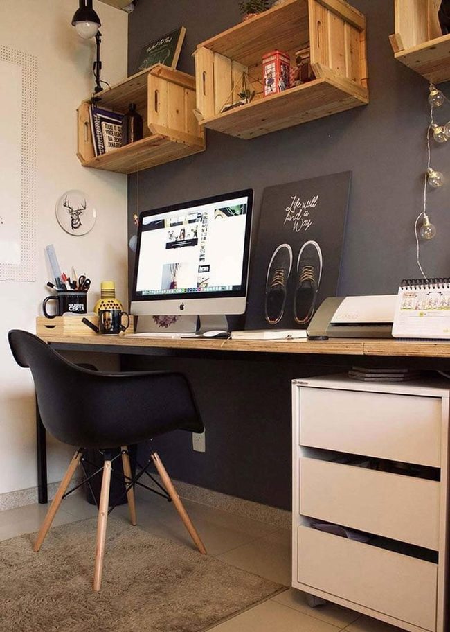 Wooden Crate Shelves Display