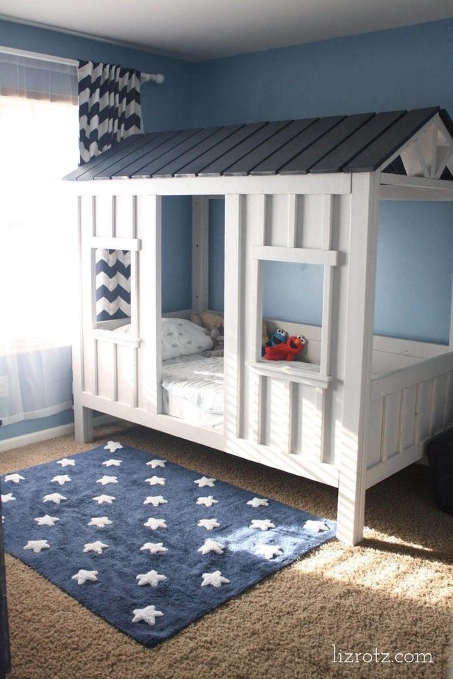 White Frame Cabin Bed