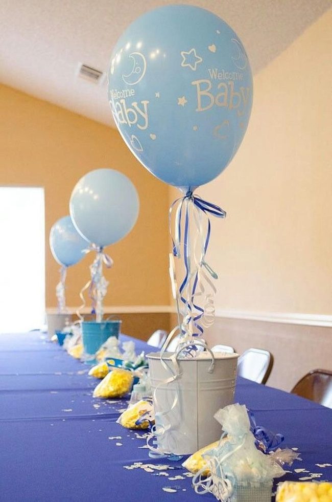Blue Balloons Welcome Baby Shower