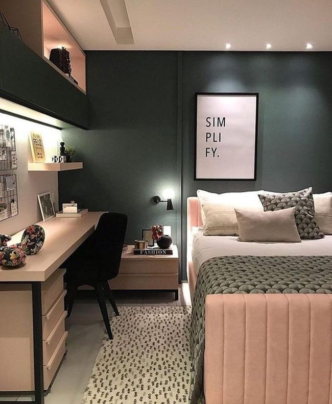 Soft Green Bedroom, Pink Simplicity