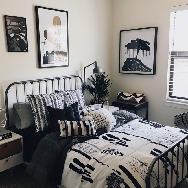 Black, White, Streamlined Teen Sleep Oasis