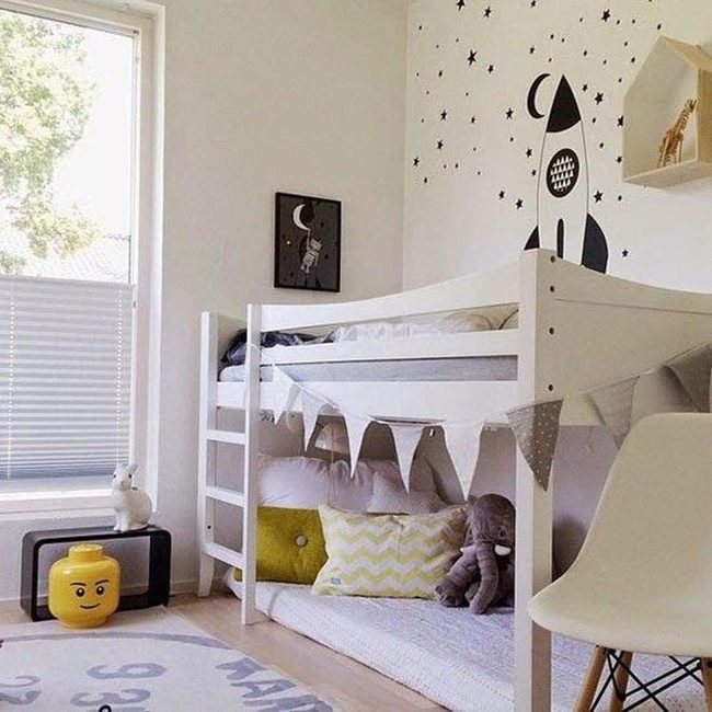 Yellow Rocket Bunk Bedroom