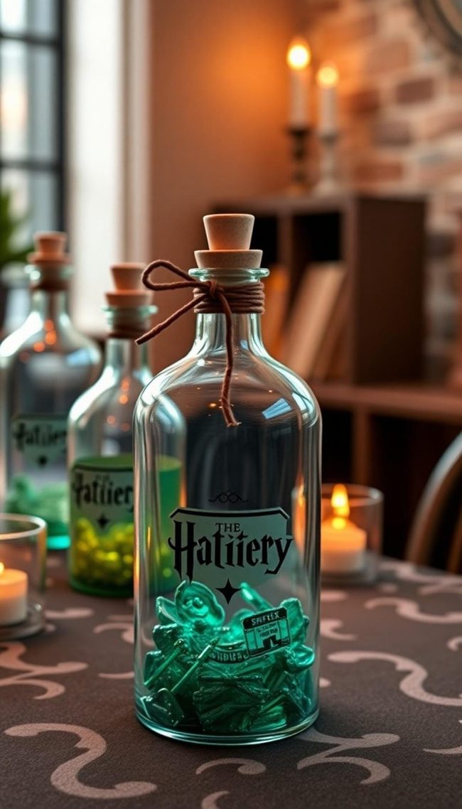 Colored Water Bottles Potion Display