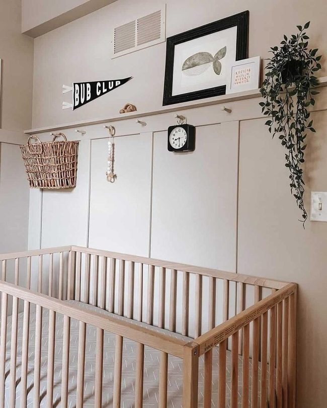 White Wainscoting Display Wall