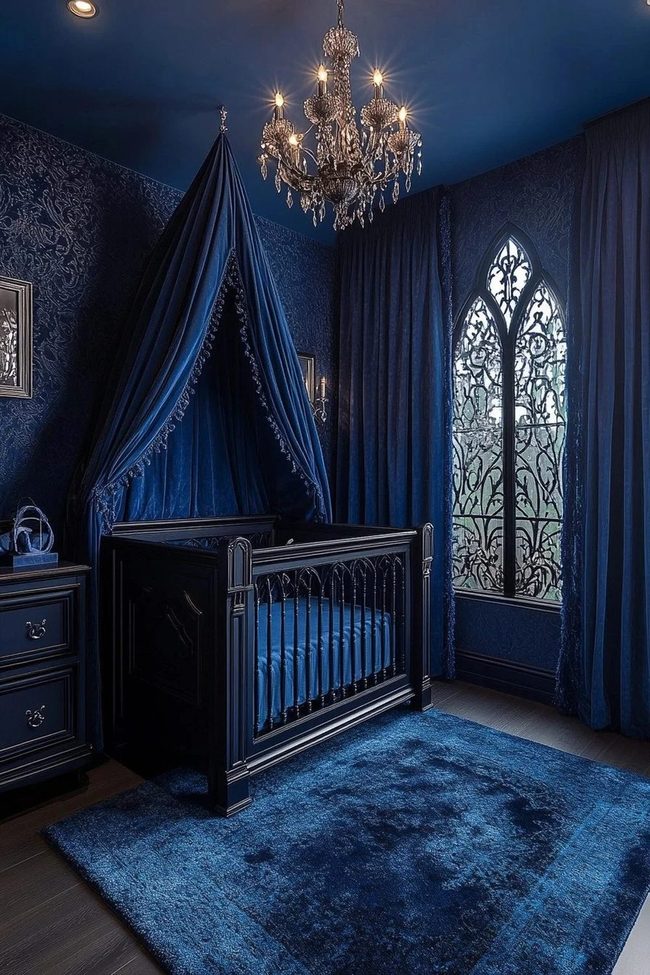 Deep Blue Nursery Chandelier