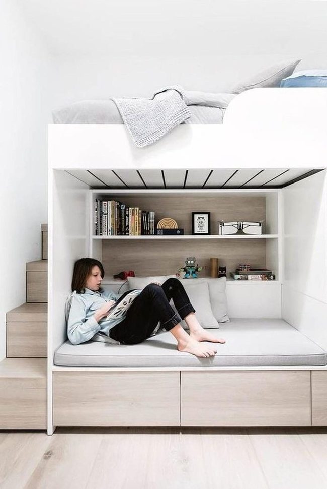 Lofted Bed Multi-Functional Nook