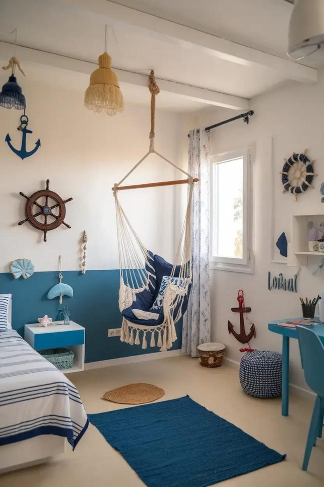 Ocean Blue Sandy Beige Shells
