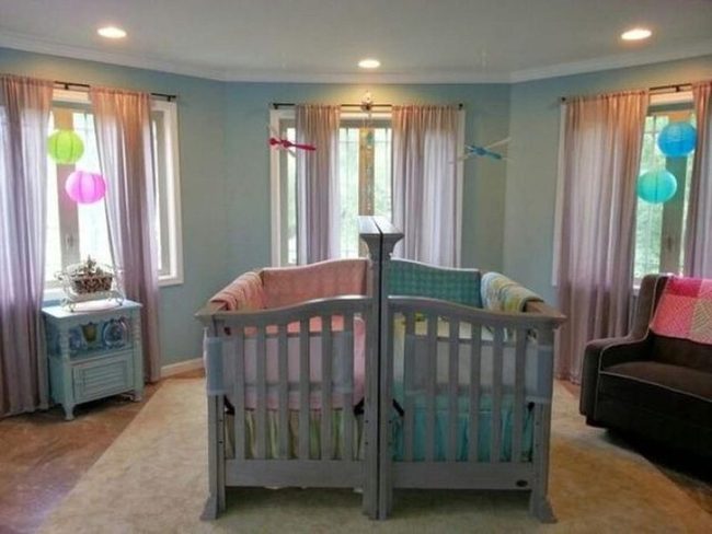 Paper Lanterns Twin Nursery Blue