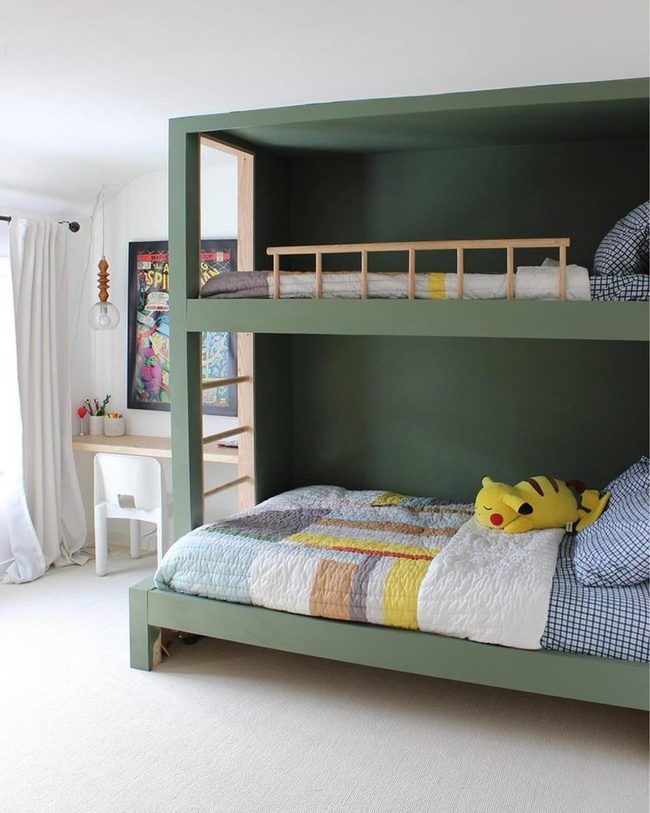 Green Walls, Wooden Bunks, Creative Kids