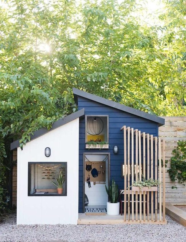 Dark Blue Garden Shed