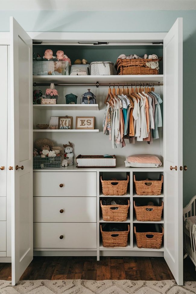 Vertical Storage Bins For Hanging Rods