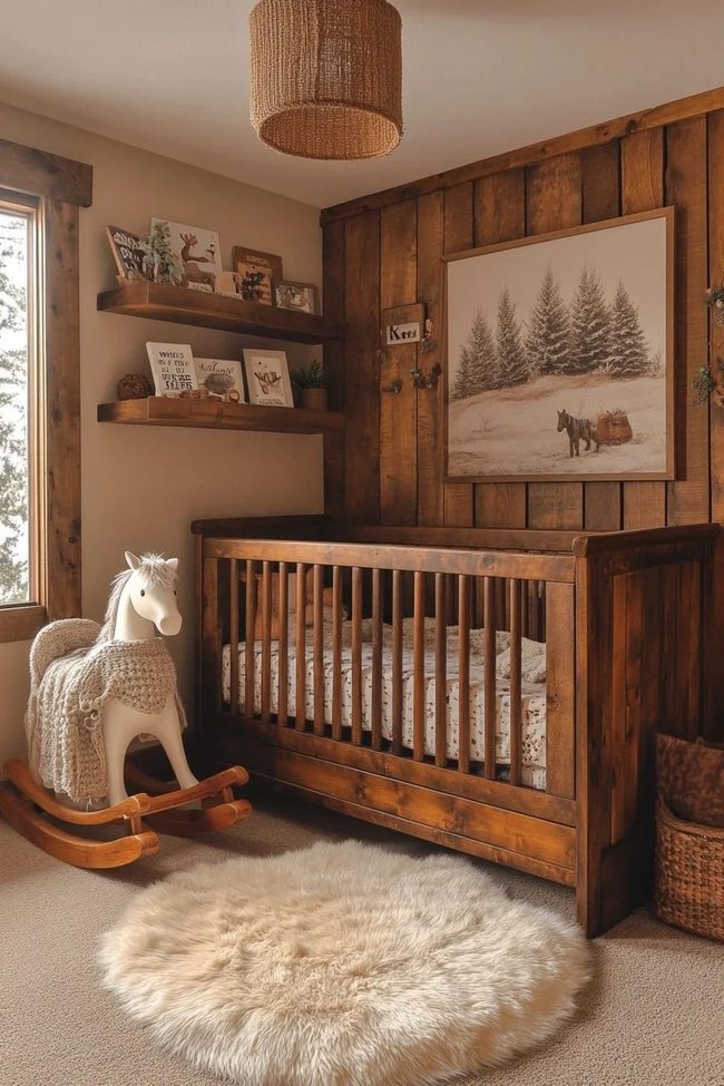 Vintage Botanical Nursery With Wooden Toys