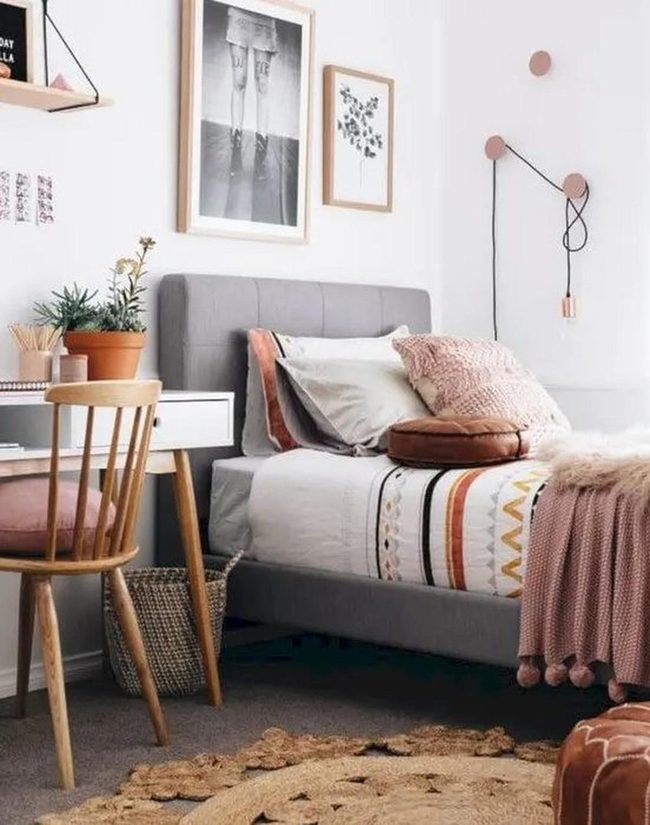 Terracotta And Soft Pink Bedroom