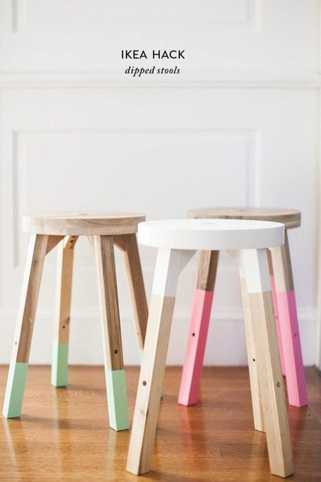 Painted Half Wooden Nursery Stools