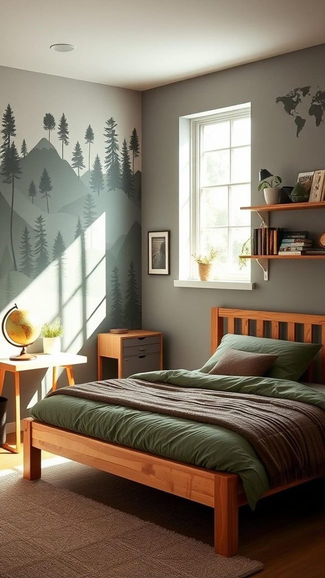Mountain Mural Boy's Bedroom